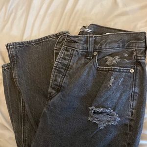 Black Old navy slouchy straight high rise jeans!